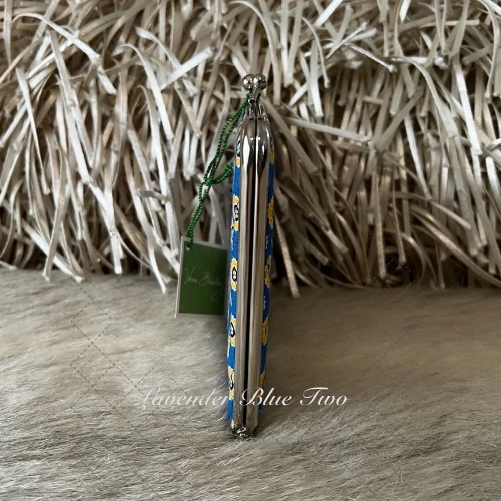New VERA BRADLEY Riviera Blue 2008! Hugs-n-Kisses Photo Holder Blue Yellow Y2K